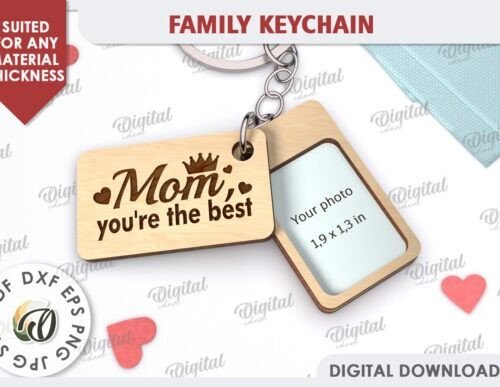 Family Keychain Laser Cut Mom 115218028 Creativo Digital